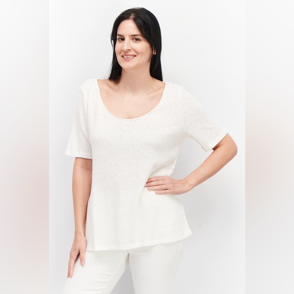 NWT *Esprit* cream linen blend top